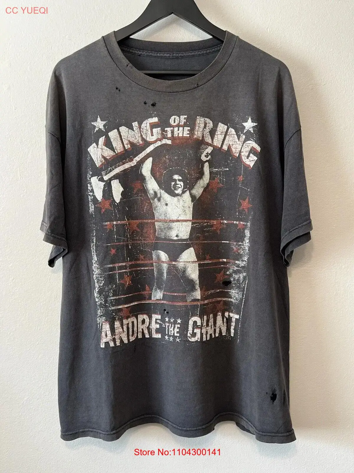 تي شيرت Vintage Andre The Giant King Of The Ring Wrestling مقاس XL