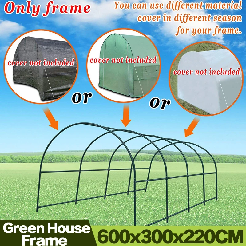 600x300x220CM Garden Multi-use Support Arch Frame for Climbing Plants/Flowers/Vegetables Greenhouse Frame