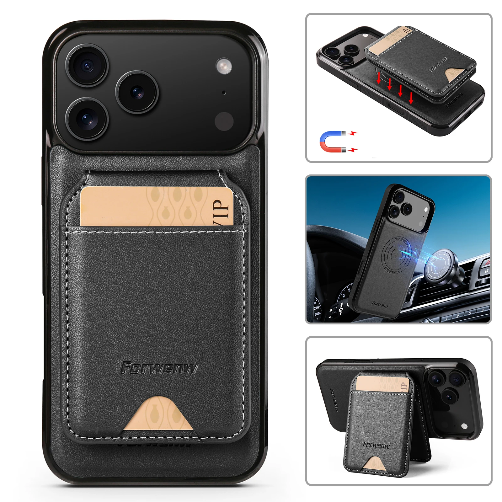 Für Magsafe Telefon Fall Für iPhone 16 15 14 plus 13 12 11 pro max abdeckung Luxus funda Magnetische leder karte fällen carcasa