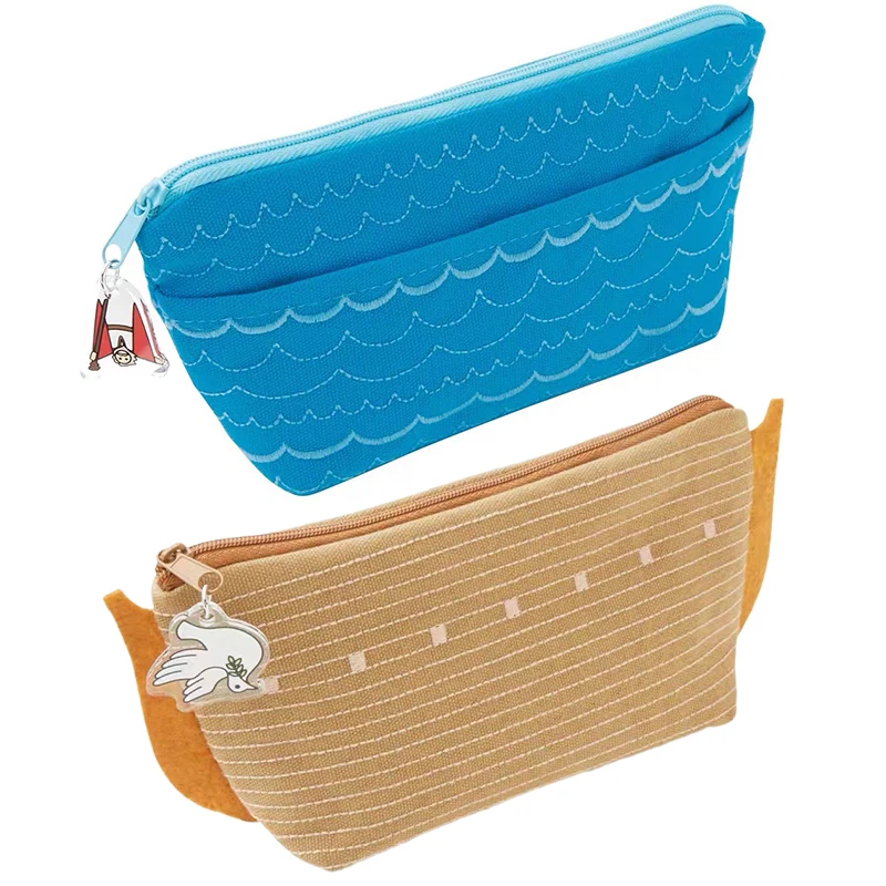 1pcs Cute Large Capacity Portable Cosmetic Bag Creative Cartoon Ocean Pencil Case Stationery Storage Makeup Bag Supplies