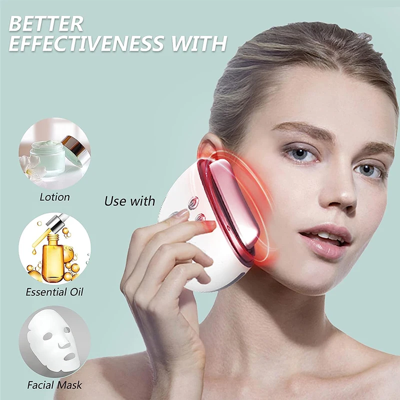 Warm Gua Sha Massage Beauty Device with EMS Microcurrent Vibration LED Light Therapy and 9 Modes for Face Skin Tightening