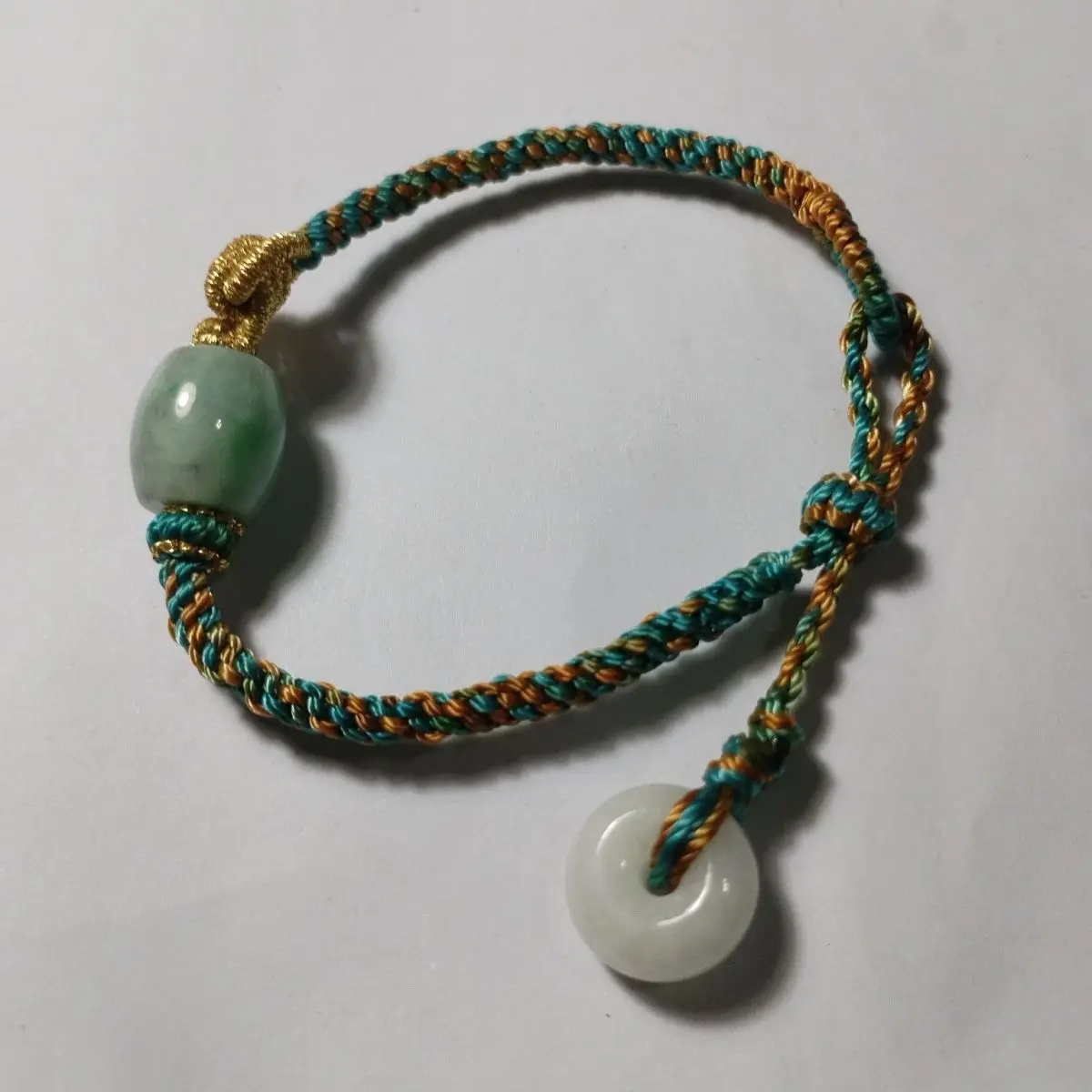 Chinese Style Hand Braided Couple Bracelet Customizable Adjustable Imitation Jade Emerald Beads 2026 New For Daily Wear Gift Jew