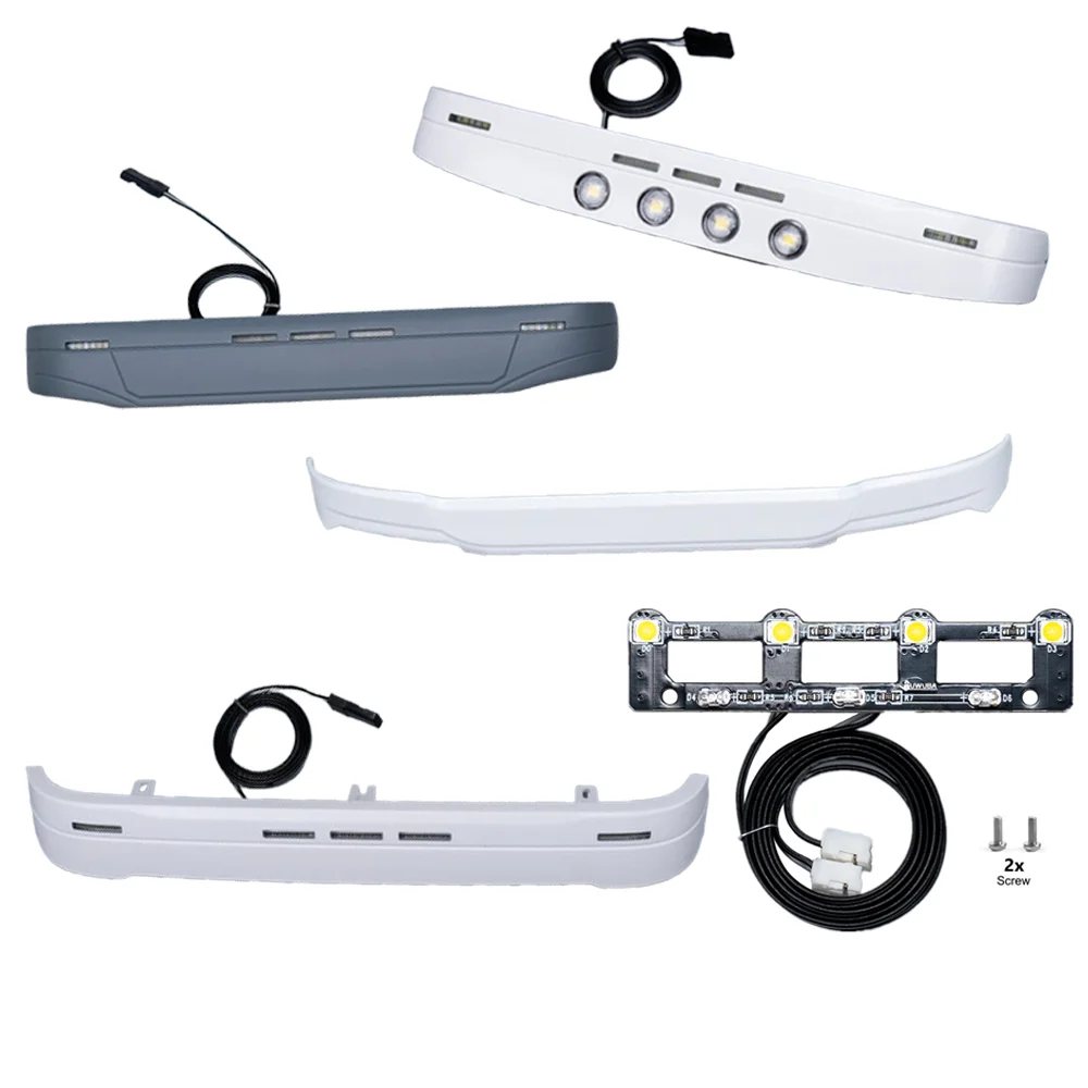 

Plastic Sun Visor with LED Spotlights Windshield Baffle for 1/14 Tamiya RC Dump Truck SCANIA 770S 56368 Toys Car Upgrade Parts