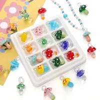 1/5Pcs,15*26mm Glass Mushroom Bead Style Colorful Bead Pendant, DIY, Loose Bead Material, Jewelry and Jewelry Making Materials