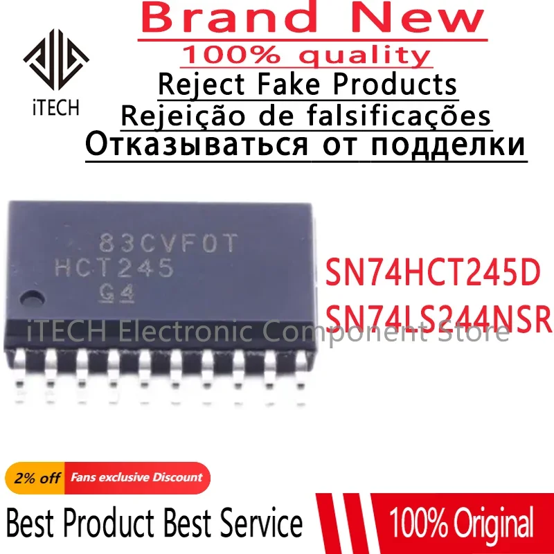 5pcs/lot Original SN74HCT245DWR 74HCT245 HCT245 SN74LS244NSR 74LS244 SOIC-20 SOP20 Brand New and Genuine Chips Ic