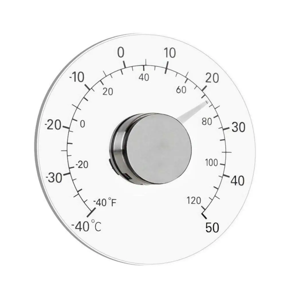 Indoor Outdoor Window Thermometer Transparent Dial Weather Thermometer Accurate Readings for Home Office No Battery Required