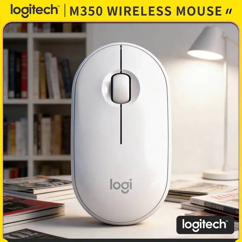 

Logitech M350 Pebble Office Mouse - Slim Design, Quiet Scroll, Bluetooth Low Energy, USB Storage, Perfect for Daily Work Tasks