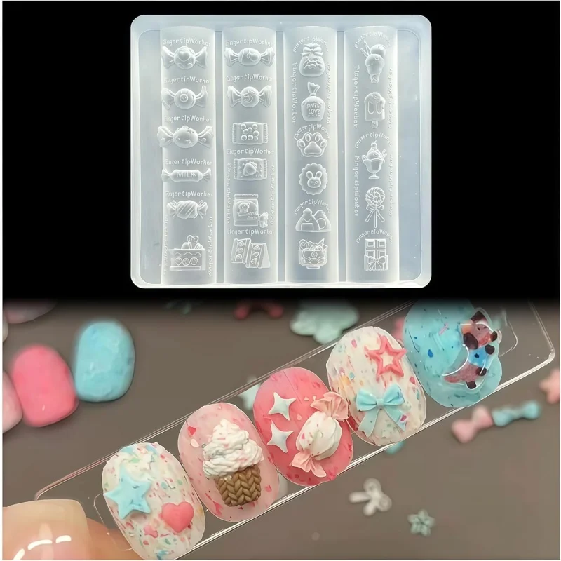 

3D гелевые формы для дизайна ногтей из смолы, милые формы для аксессуаров, десертные силиконовые инструменты, сладкий стиль ногтей