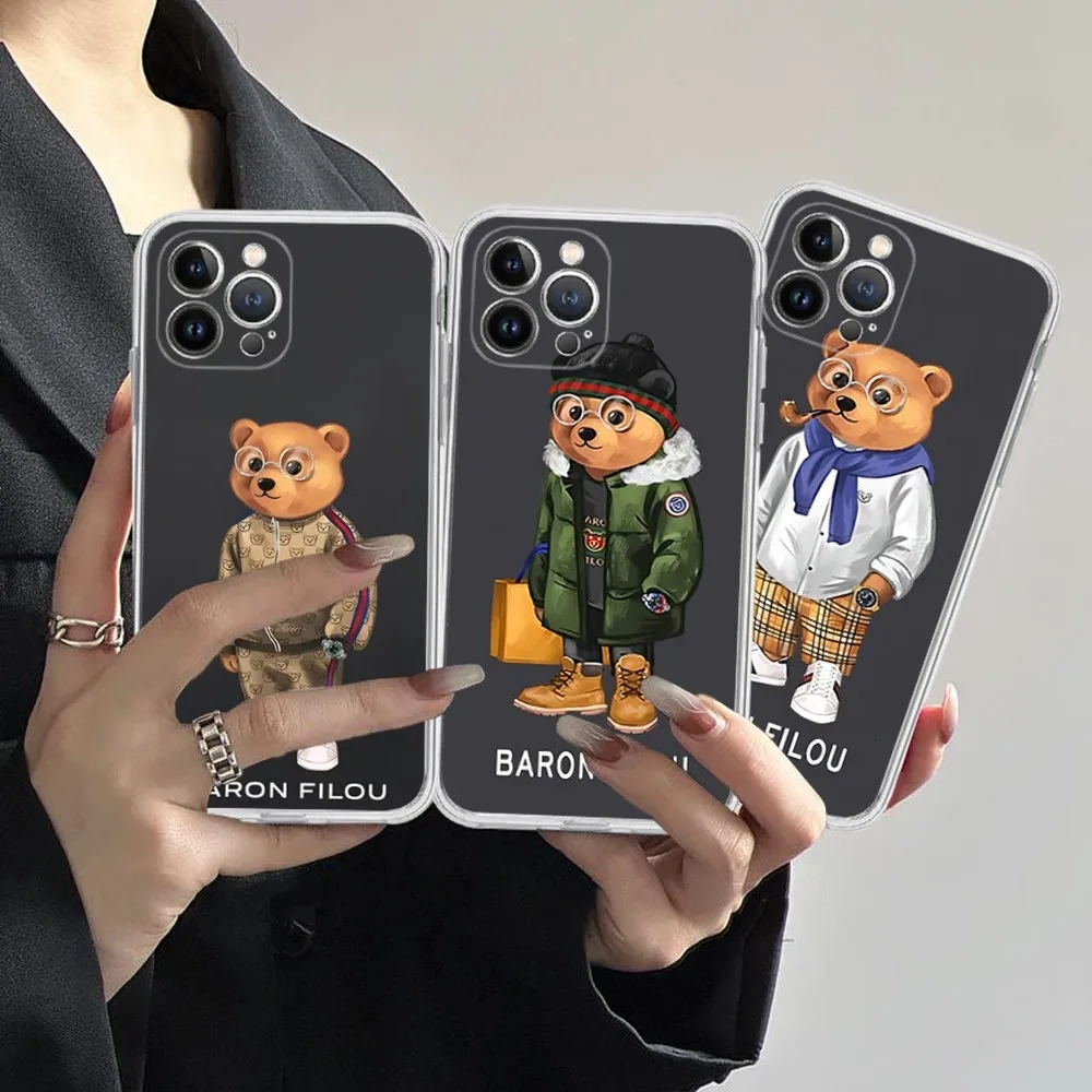 Fashion B-Baron F-Filou Bear Phone Case Silicone Soft for iphone 16 15 14 13 12 11 Pro Mini XS MAX Plus X Cover