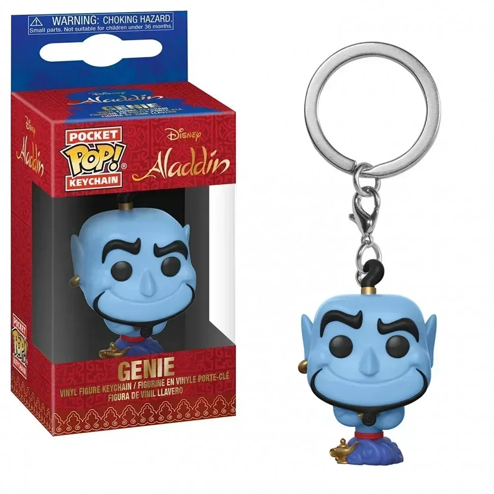 NEW FUNKO POP Disney Pocket Pop Keychain JASMIN Aladdin & Genie Abu Vinyl Figures Princess Keychain Toy Collection Model Toys - Image 4