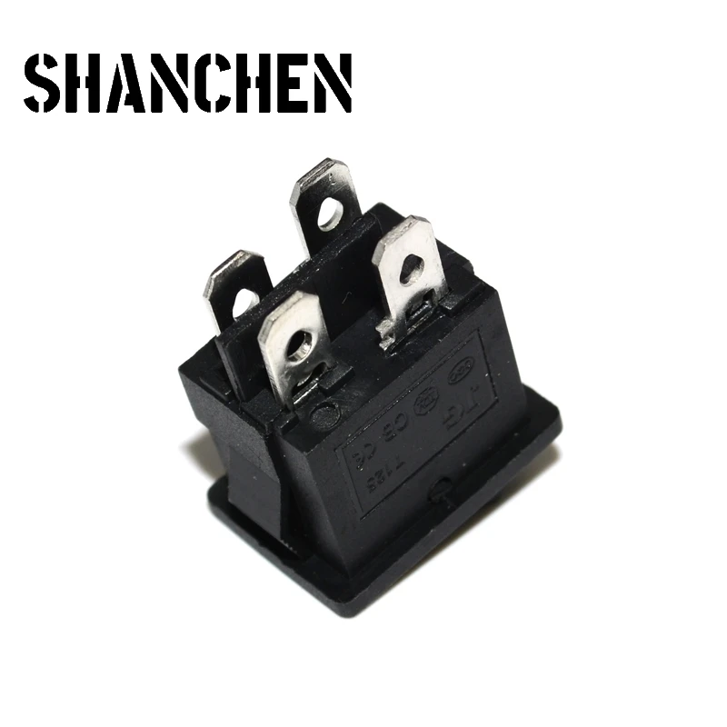 5PCS/Lot New KCD1-104 6A 250V/10A 250V LCD TV Power Switch 4 Contact Points Boat Rocker Switches Black Wholesale 21*15MM