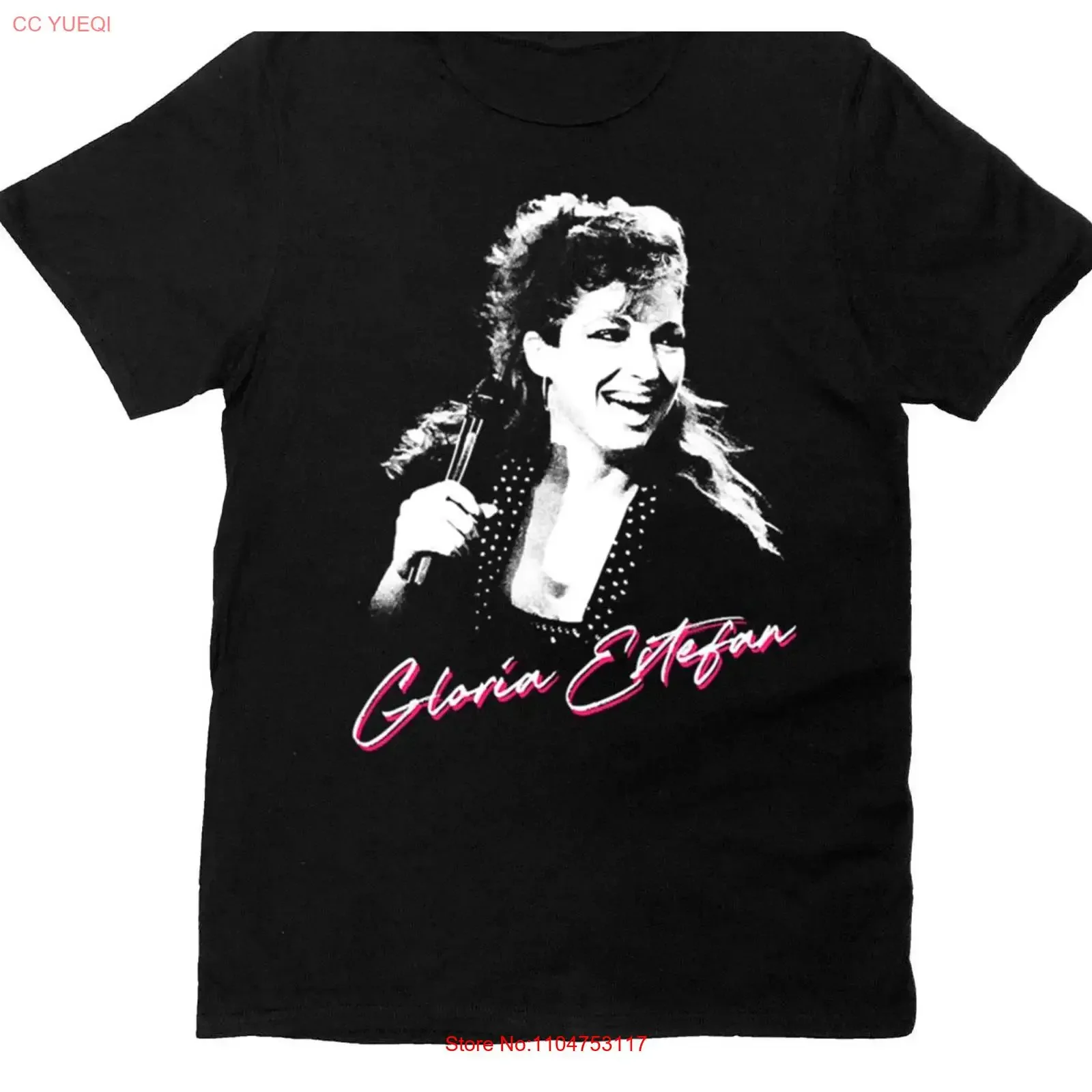 Gloria Estefan Retro 80s Cotton Black All Size T Shirt For Men BT315 vintage Washed Slightly graphic fashion Versatile