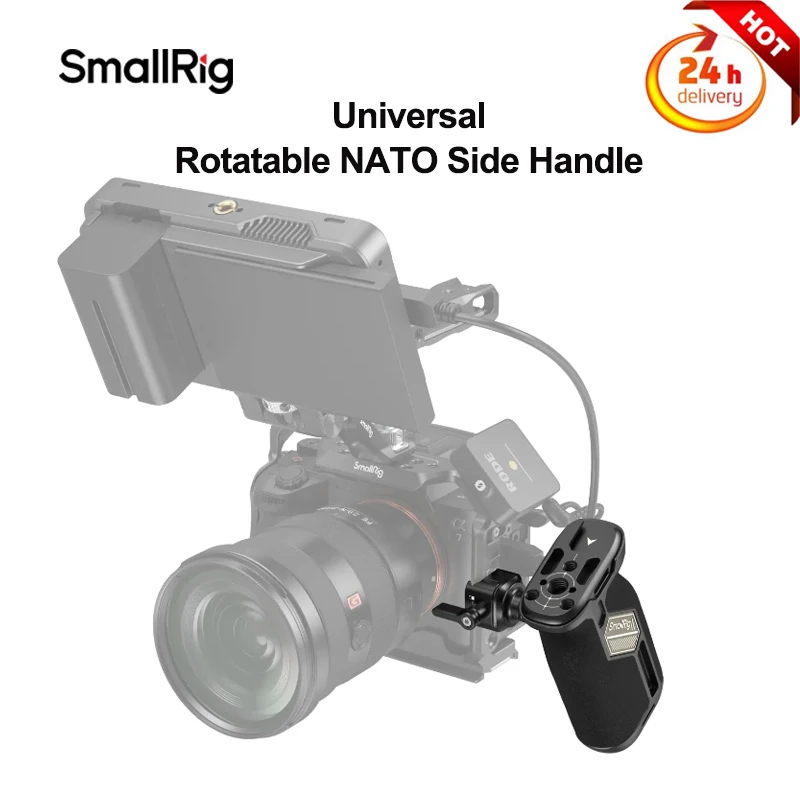 SmallRig 4359 Universal Rotatable NATO Side Handle 60° Bi-Directional Rotation For Sony Fuji Canon for A7M4 ZVE1 A7C2 R6M2 S5