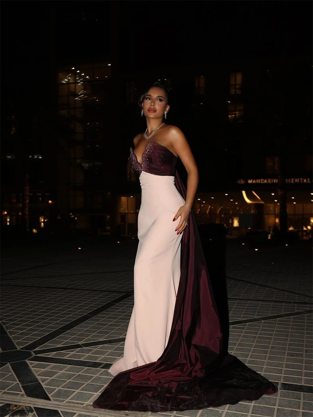 

Простое вечернее платье из розового трикотажа по индивидуальному заказу, вечернее платье знаменитостей без рукавов, сексуальное коктейльное платье русалки со шлейфом