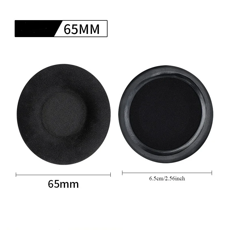 Replacement Earpads, Soft Velvet Headphones Cover, for Most 60mm-110mm Size Round Headsets,Headphones, Earphones Earbuds -Black