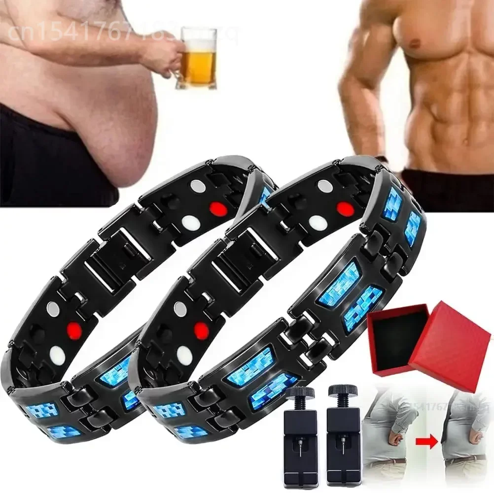 Slimming Weight Loss Anti-Fatigue Healing Bracelet Hematite Beads Stretch Bracelet Magnetic Therapy For Men Women Pain Relief