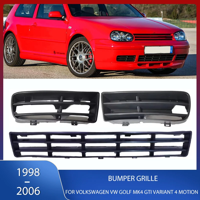 

Front Bumper Fog Light Cover Middle Grille Racing Grill For Volkswagen VW Golf MK4 GTI Variant 4 Motion 1998-2006 1J0853666E