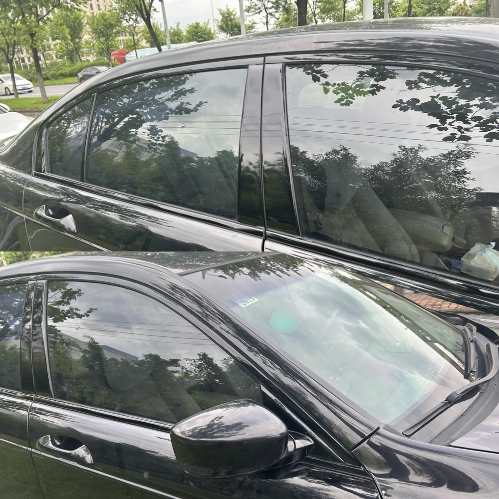 

For Honda Accord 2008-2013 Sedan Window Chrome Delete Blackout ABC Pillars Glossy Black Stickers