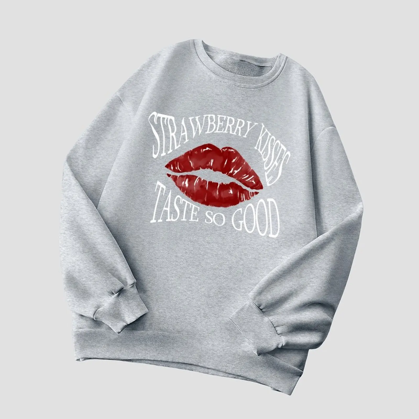 

Round Neck Top Velvet Sweater Female Long Sleeve Regular Length Print Pattern Stylish Design Casual Style Black