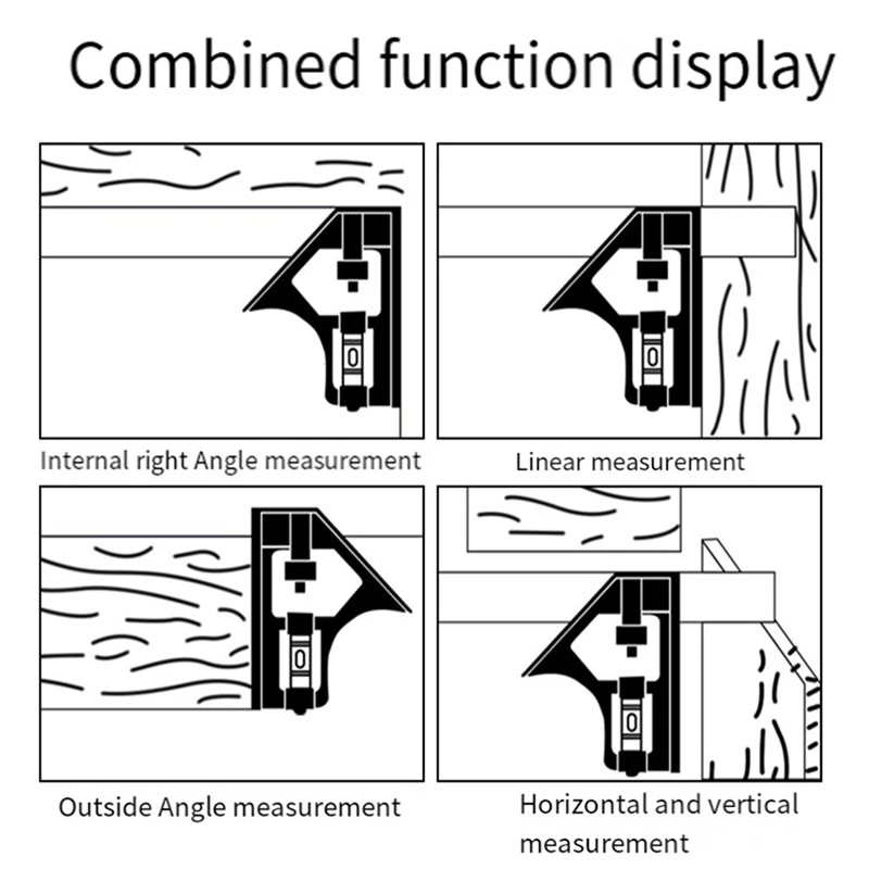 Wielofunkcyjna kombinowana linijka kwadratowa 250 mm Ruchome narzędzie pomiarowe o kącie prostym 45 stopni Łatwe w użyciu