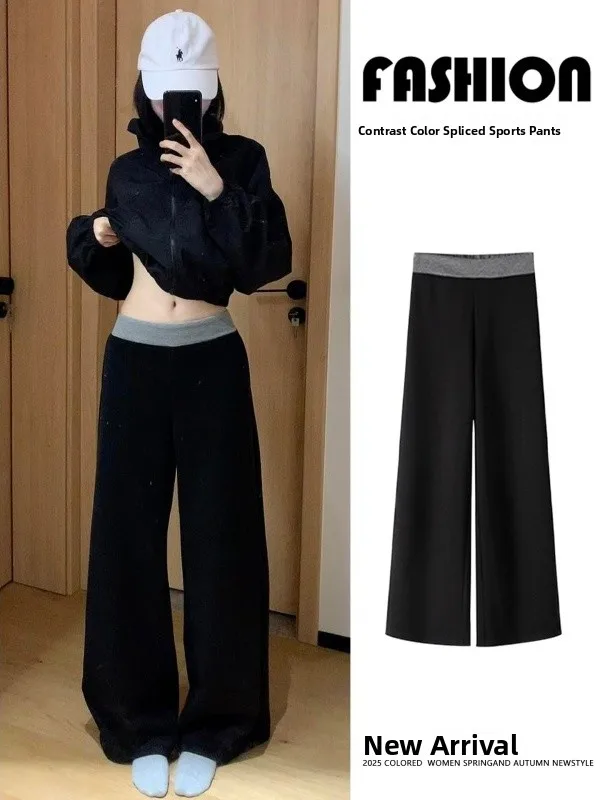 

Новые женские спортивные брюки Bla American Splice: прямые, повседневные, свободные, в стиле BF, широкие штанины, для зимы