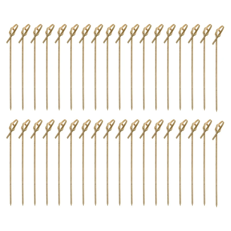 Cocktail Sticks 300 Pcs Food Japaneses Style Bamboo Knotted Skewers Bamboo Toothpicks With Twisted Ends Party Supplies