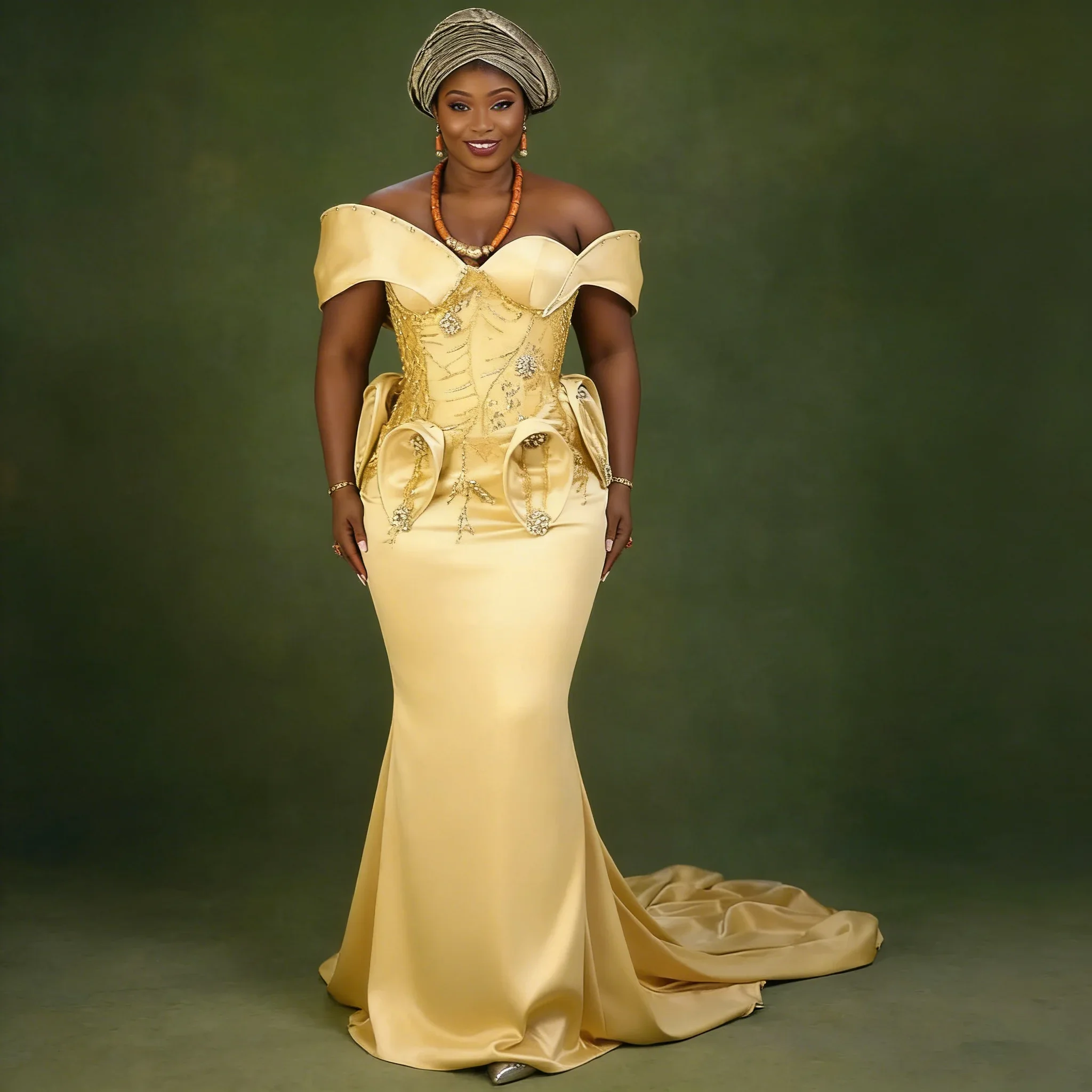 

Элегантное вечернее платье-русалка с кристаллами для африканских женщин, сексуальное, с открытыми плечами, для особых случаев, на заказ