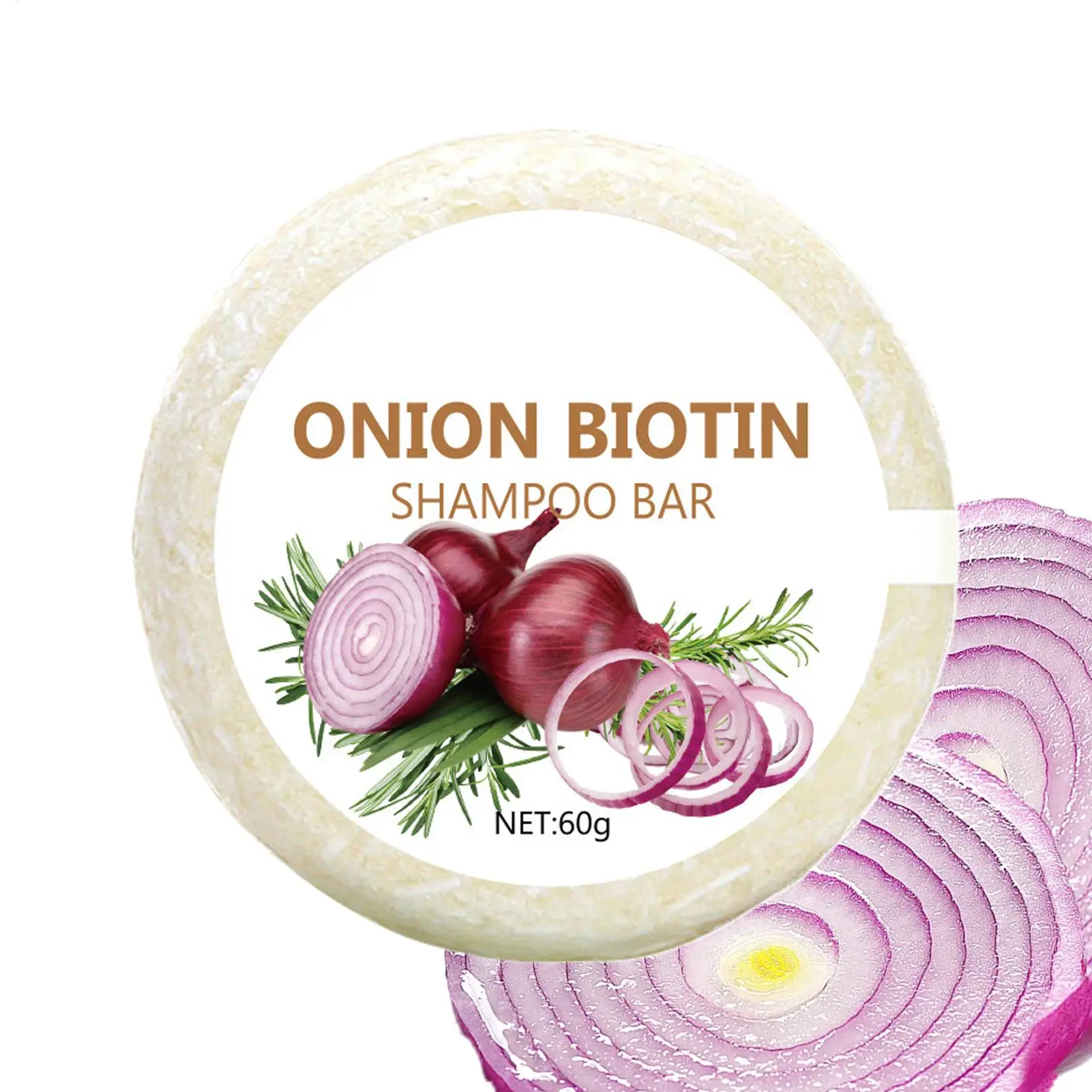 

Shampoo Soap Solid Shampoo Onion and Biotin Shampoo Soap Gentle Foam Frizz Control Rich in Rosemary Extract for All Hair Types