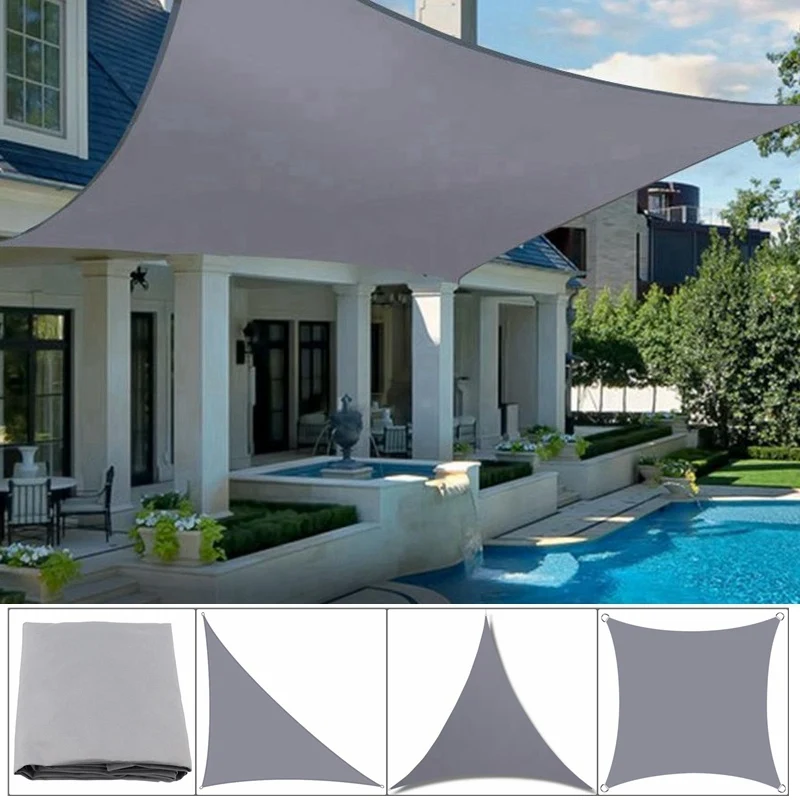 

Outdoor Grey 300D 100% Polyester Waterproof Sun Shade Sails Garden Balcony Rainproof Shading Net Gazebo Terrace Canopy Awnings