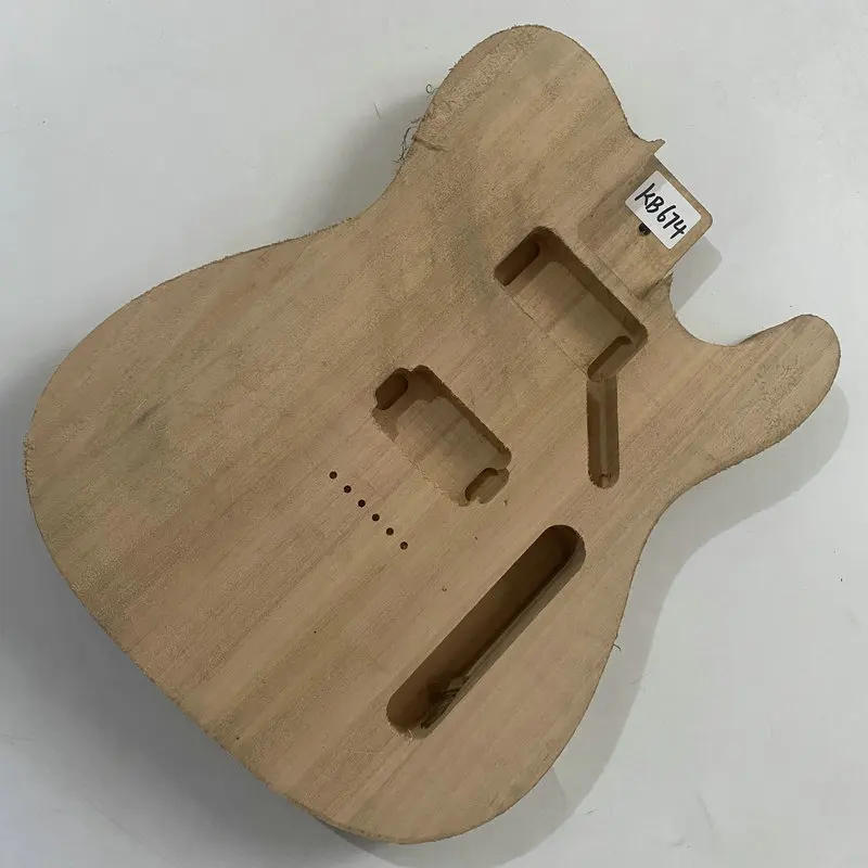 

kB674 Tele Electric Guitar Body Solid Alder Wood HH Pickups 6 Strings Through for TL Replace and DIY Unfinished Surface Dirty