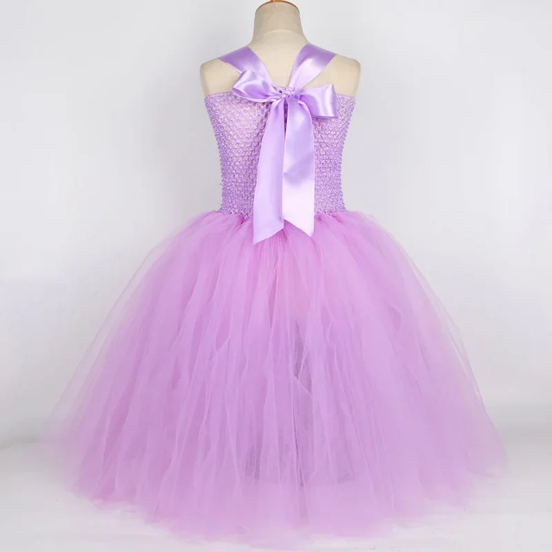 Encanto Isabella Tutu Dress for Girls Halloween Madrigal Princess Costume Purple Carnival Party Kids Fancy Flower Fairy Dress Up