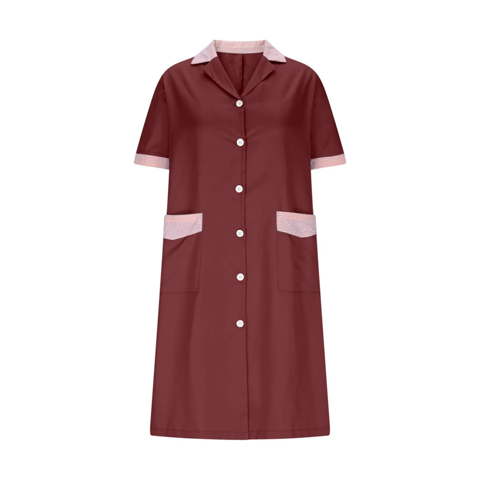 زي ممرضة نسائي كاجوال بطباعة منقوشة، زي طبيب صيدلية المستشفى، ملابس عمل بأكمام طويلة وقصيرة، فستان بقصة ضيقة #5