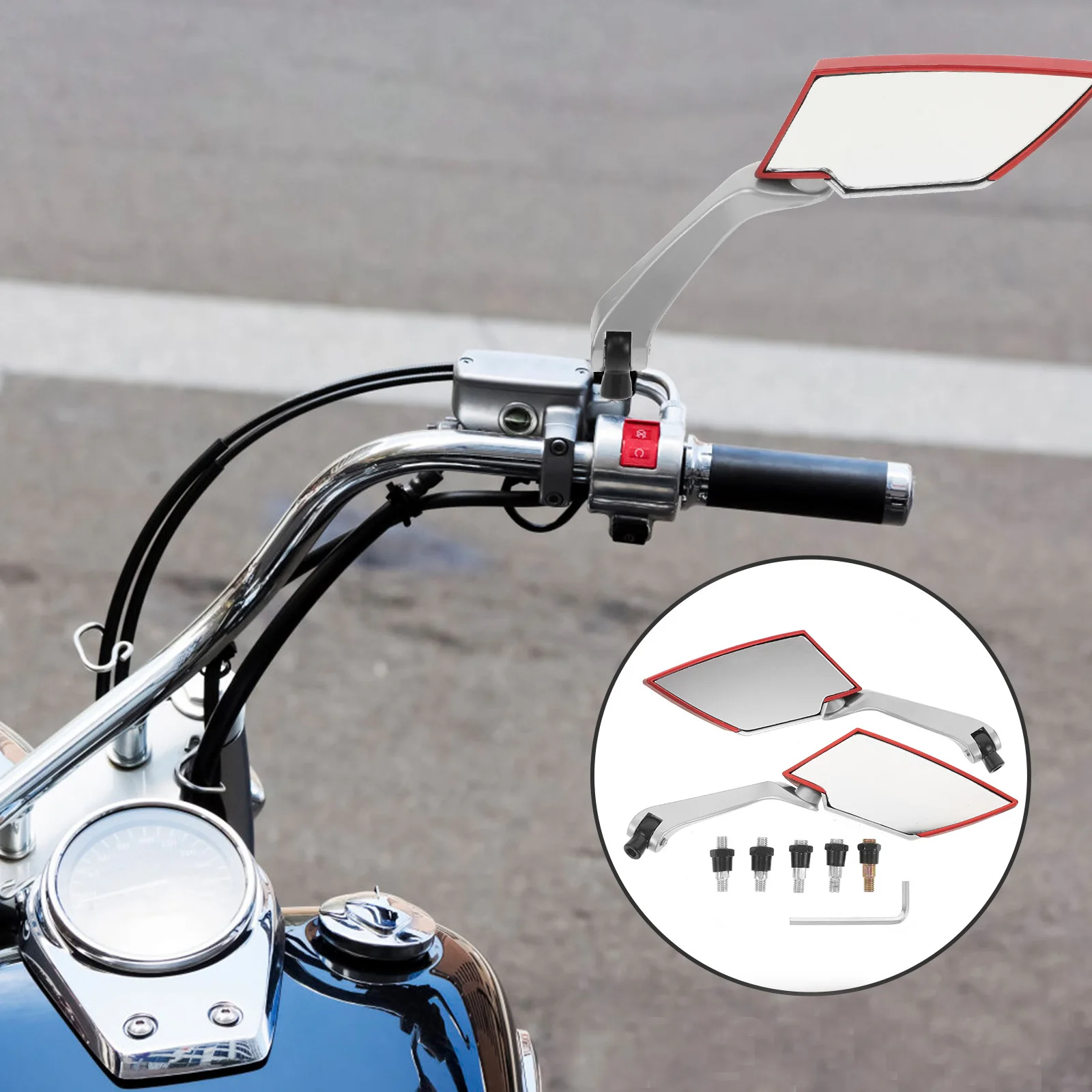 

1Pair Rear View Mirror for Motorbike Enhanced Wide Angle Visibility Universal Fit Handlebar Mount Bicycle Mirrors for Electric
