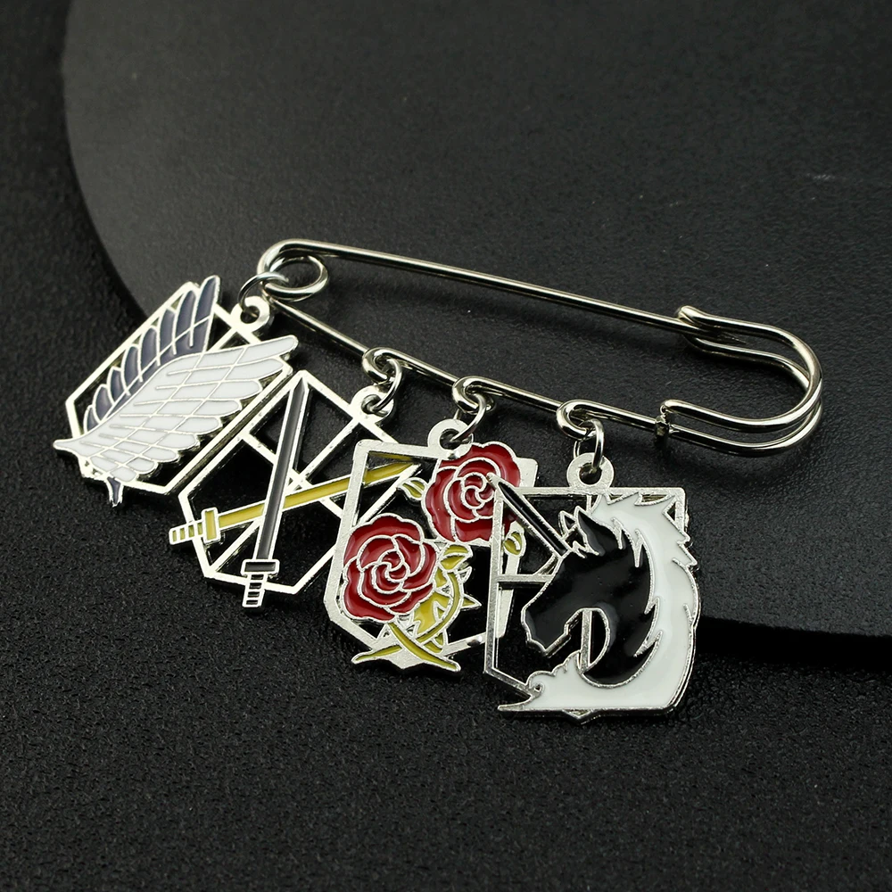 Attack On Titan Enamel Pins Shingeki No Kyojin Levi Ackerman Mikasa Ackerman Figure Brooch For Fans Lapel Pin Anime Jewelry