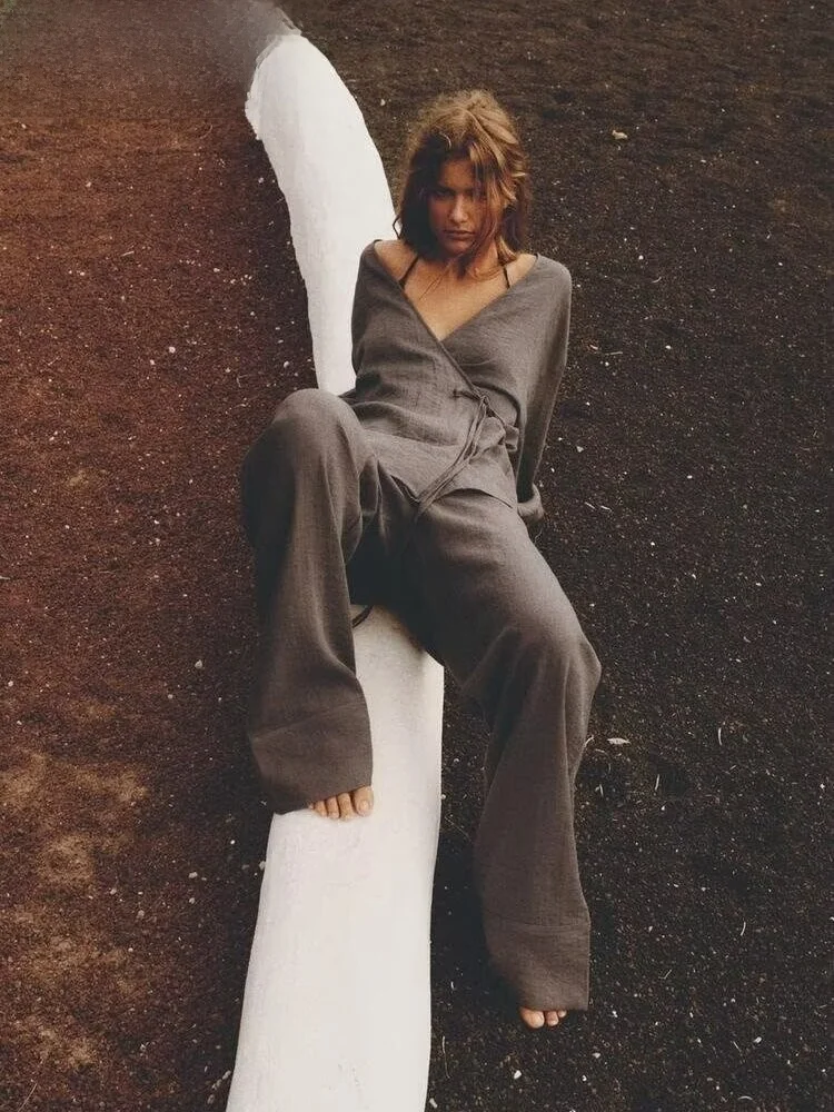 

Summer 2024 Women's Kimono Sle Long Sve Outerwear Loose Fit Pants with Fringe UV Protection Pure Color irt for Ladies