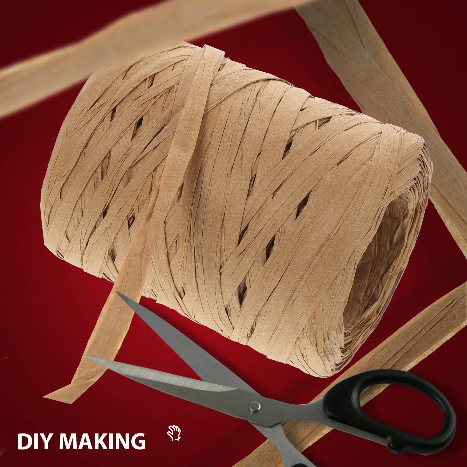 

1 Roll Raffia Natural Twine String For Diy Crafts Gift Wrapping Packing Decorative String Handicraft Hanging Tags Wine Bottle