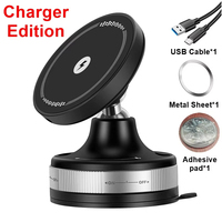 15W Fast Charger Suction Cup Phone Holder Stand For Magsafe Magnetic Wireless Car Mount Dashboard for iPhone Samsung Huawei OPPO