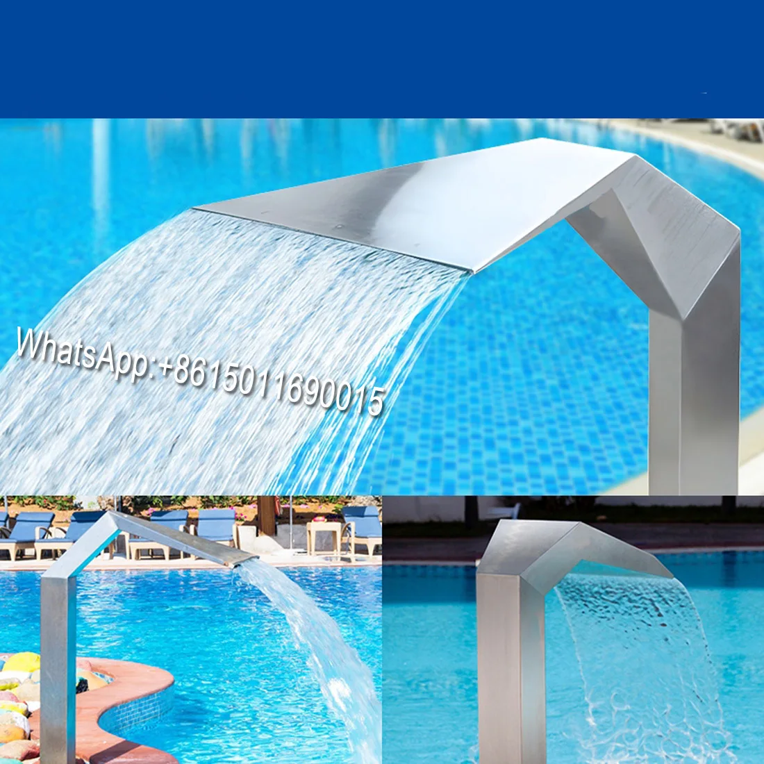 Cheap price Indoor fountain Outdoor Swimming Pool Water Blade Stainless Steel Waterfall For SPA Pool