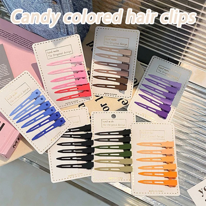 Candy color hairpin for girls simple Instagram side bangs hair clip makeup set positioning duck clip