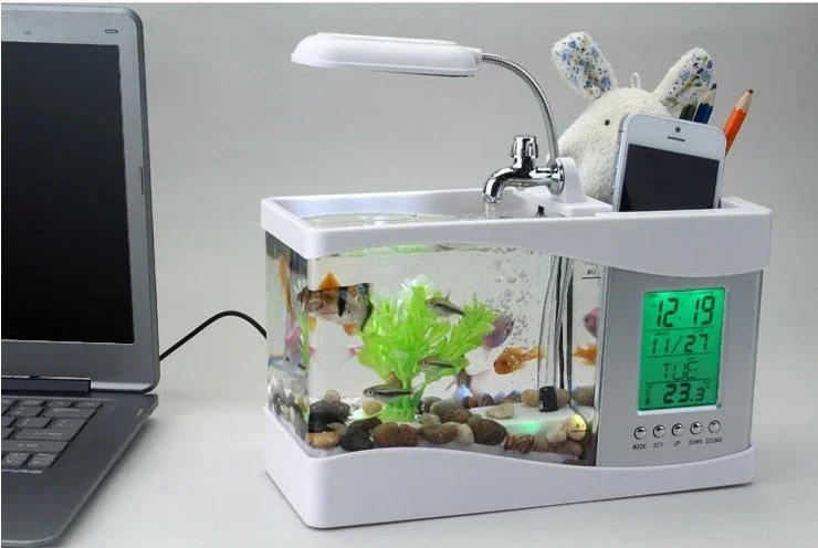 

Multifunctional fish tank table filter lighting three-in-one fighting fish tank aquarium accessory Aquarium LCD Timer Clock Lamp