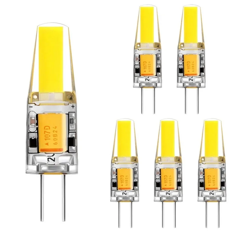 10Pcs/Pack Dimmable Mini G4 LED COB Lamp 6W Bulb AC DC 12V 220V 110V Candle Lights Replace 40W Halogen for Chandelier Spotlight