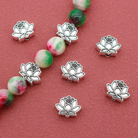 10pcs/Lot Pretty Cubic Zen Lotus Loose Beads 12x9x5mm Bracelets Pendants Ornaments Antique Spacer Beads DIY Jewelry Accessories