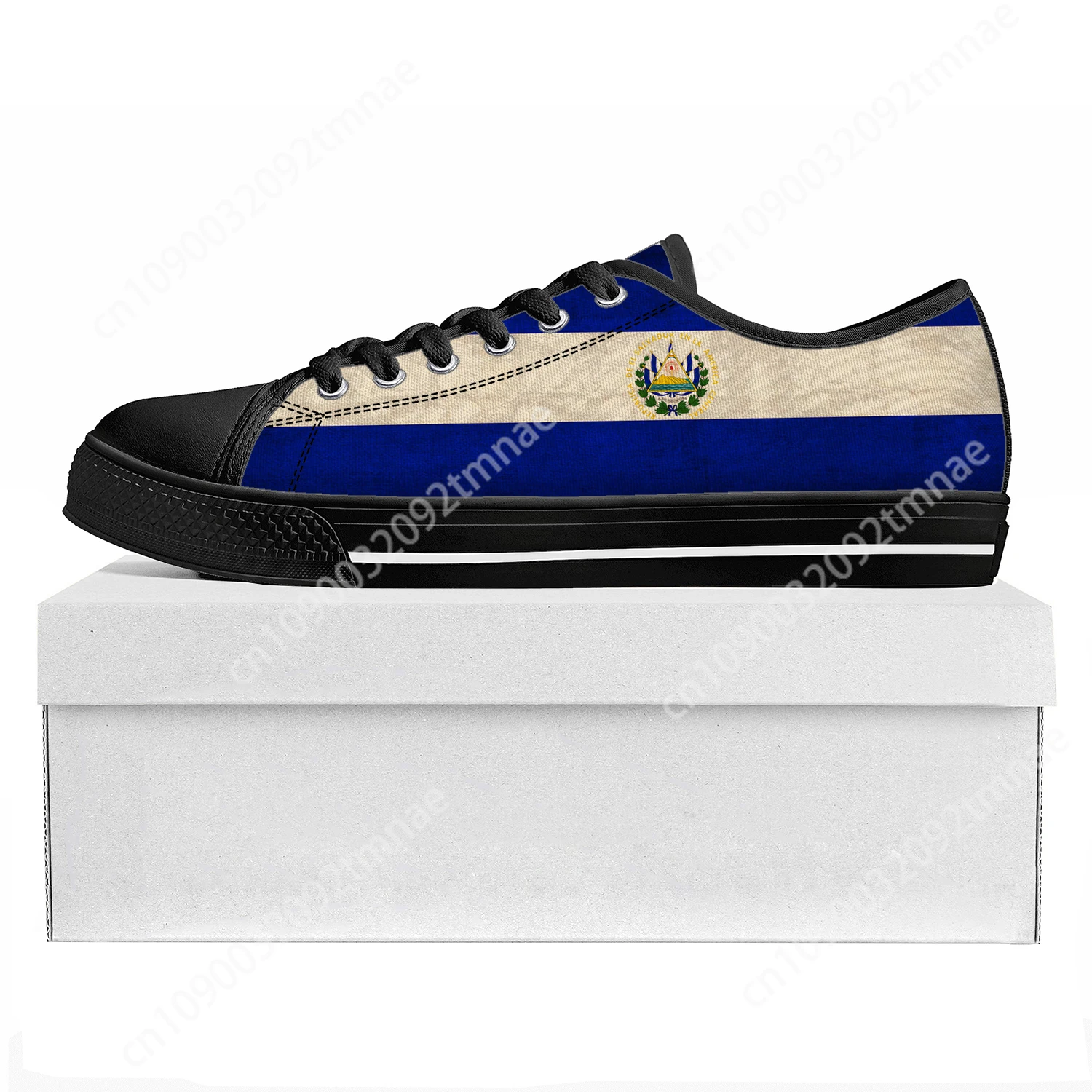 El Salvador Flag Low Top High Quality Sneakers Mens Womens Teenager Canvas Sneaker Prode Fashion Casual Couple Shoes Custom Shoe