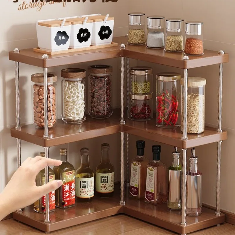 2/3 Layers Corner Shelf Wooden Storage Rack Cup Cosmetics Display Rack Storage Holders Home Organizer Kitchens Accessories
