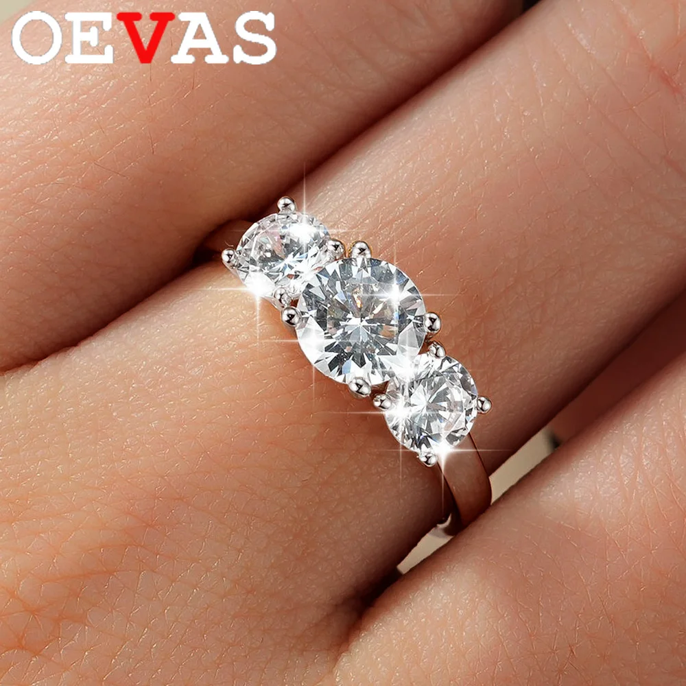 

Свадебное кольцо OEVAS 2 карата, цвет D, VVS1, полностью из муассанита, для женщин, 100% серебро 925 пробы, изысканные ювелирные украшения для вечеринок