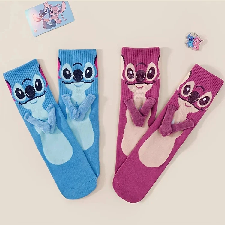 غرزة المغناطيس اليد في اليد جورب الكرتون متعة الموضة لينة مريحة الإبداعية الكبار الأطفال عيد الميلاد تخزين لعبة هدية