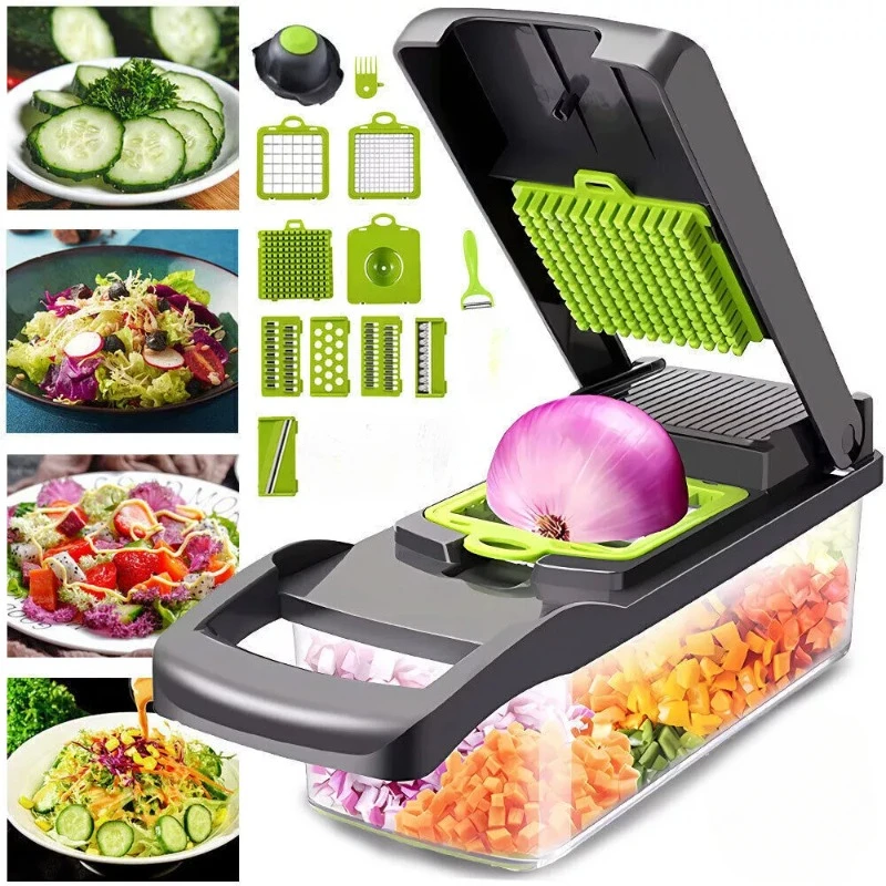 13 in 1 Multifunctional Vegetable Chopper Onion Chopper Handle Food Grate Food Chopper Kitchen Vegetable Slicer Dicer Cut