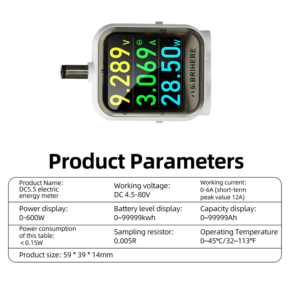 B50 DC 4.5-80V Digital Power Meter 0-6A 600W Voltage Current Tester 3 Ports DC5.5 5517/5521/5525 Gravity Sensor Curve Analyzer view 6