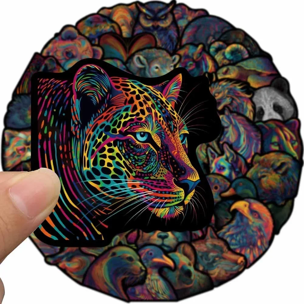 10/50pcs Cool Psychedelic Art Line Animals Cartoon Stickers Decals DIY Skateboard Laptop Car Motorcycle Classic Toy Sticker