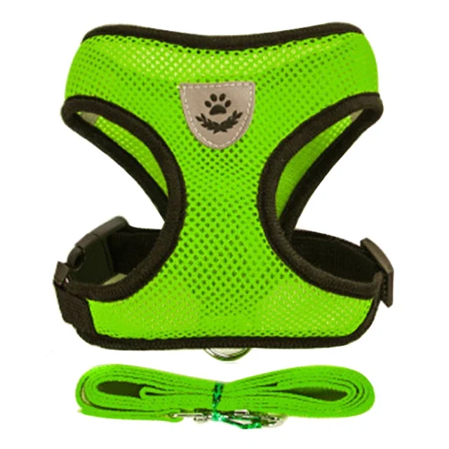 Kattenharnas Vest Lopende riem voor puppyhonden Kraag Polyester Verstelbaar gaas Hondenharnas voor kleine, middelgrote huisdieraccessoires